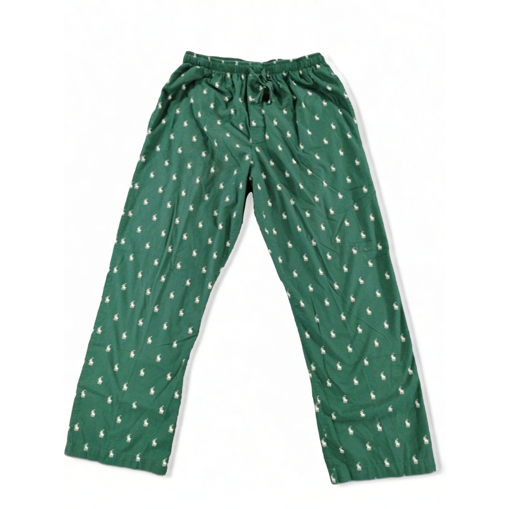 Polo Ralph Lauren Mens Medium Fit All-Over Pony Sleep Pants Pajamas Green